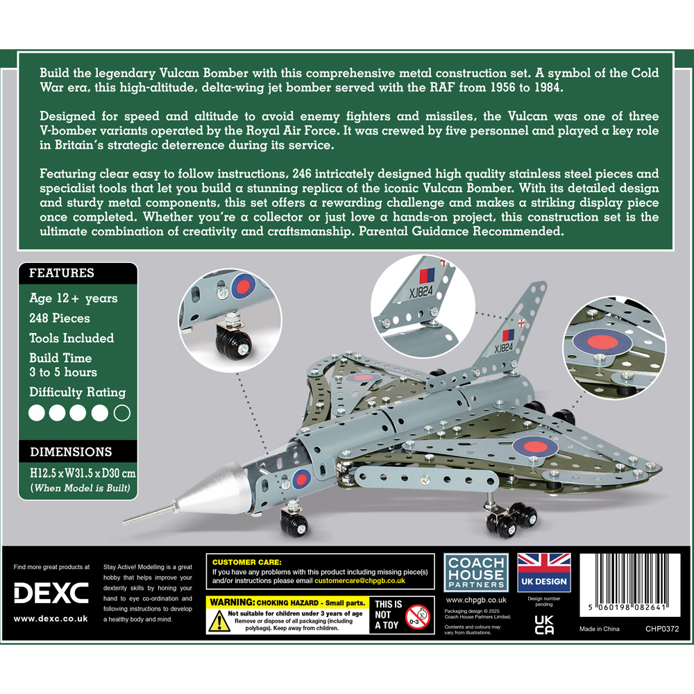 Metal Vulcan Bomber 248 Piece Construction Set Image 3