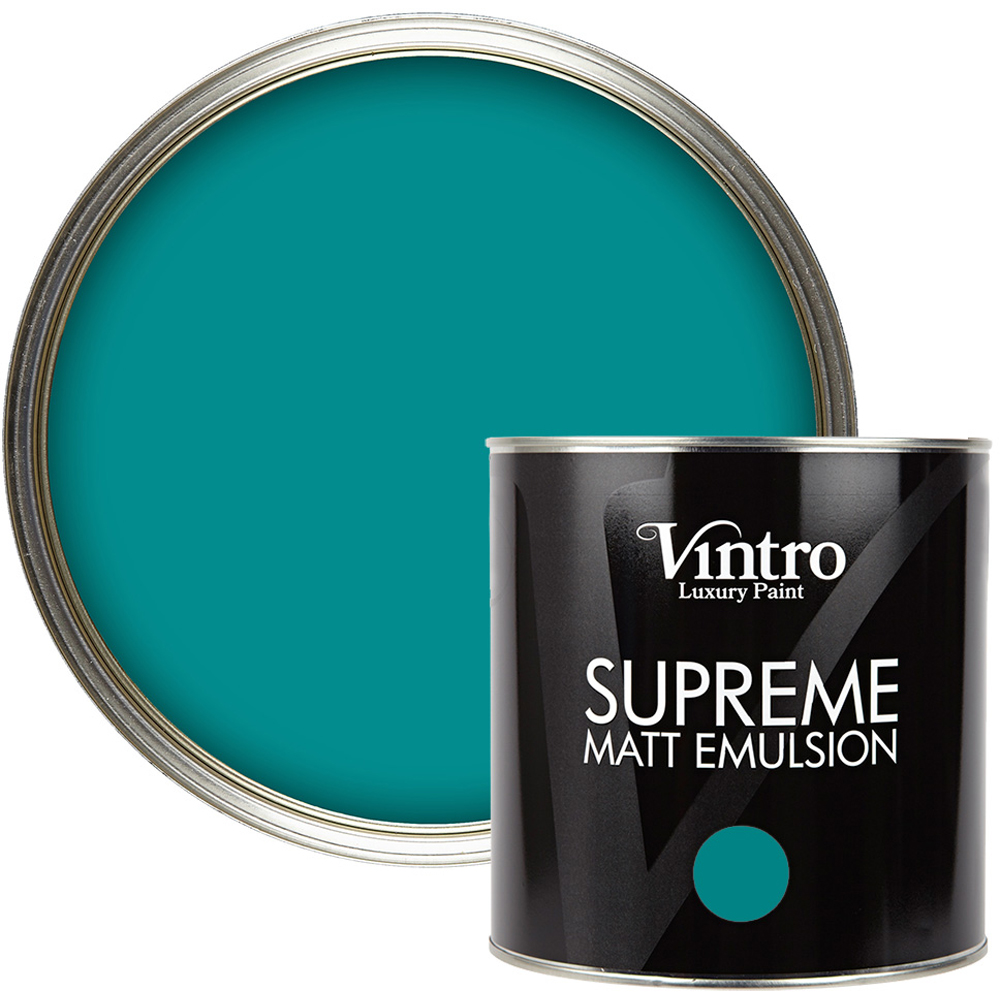 Vintro Paint Teal Matt Emulsion Interior Paint 2.5L Image 1