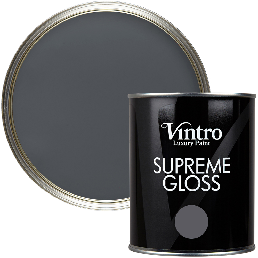 Vintro Paint Walls and Ceilings Wigeon Grey Gloss Paint 1L Image 1