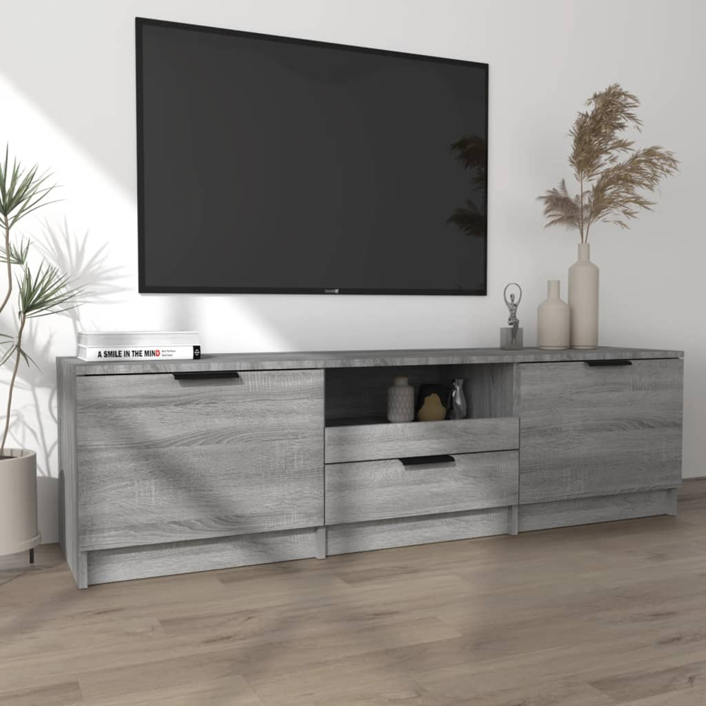 vidaXL 2 Door Single Drawer Single Shelf Grey Sonoma TV Cabinet Image 6