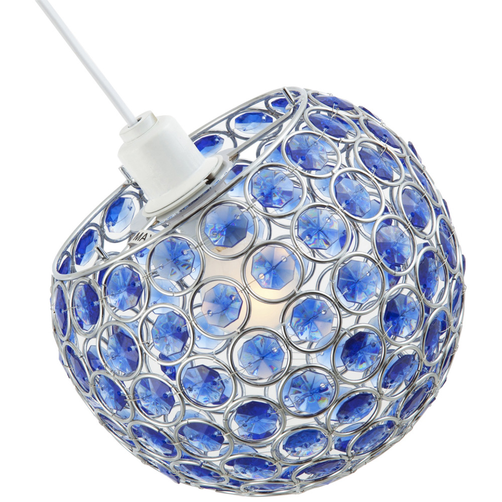 Happy Homewares Round Globe Small Blue Acrylic Bead Jewels Pendant Shade Image 5