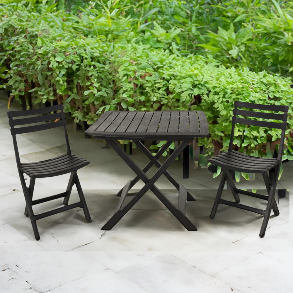 2 Seater Folding Bistro Set Anthracite Image 1