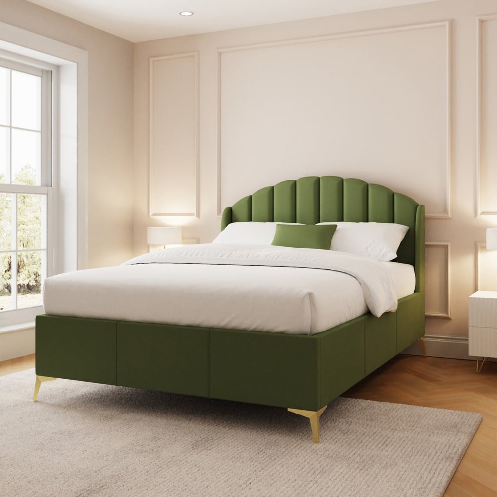 GFW Pettine King Size Green End Lift Ottoman Bed Image 7