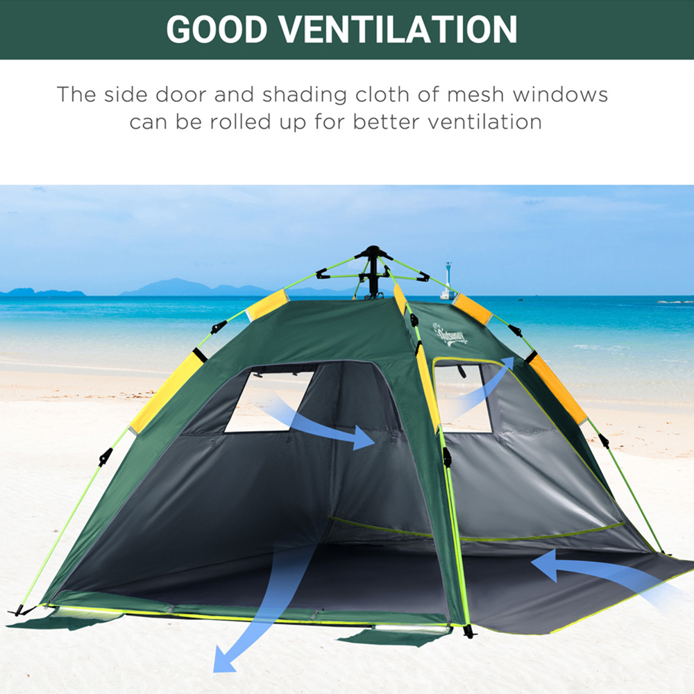 Outsunny 1-2 Person Pop-Up Camping Tent Dark Green Image 6