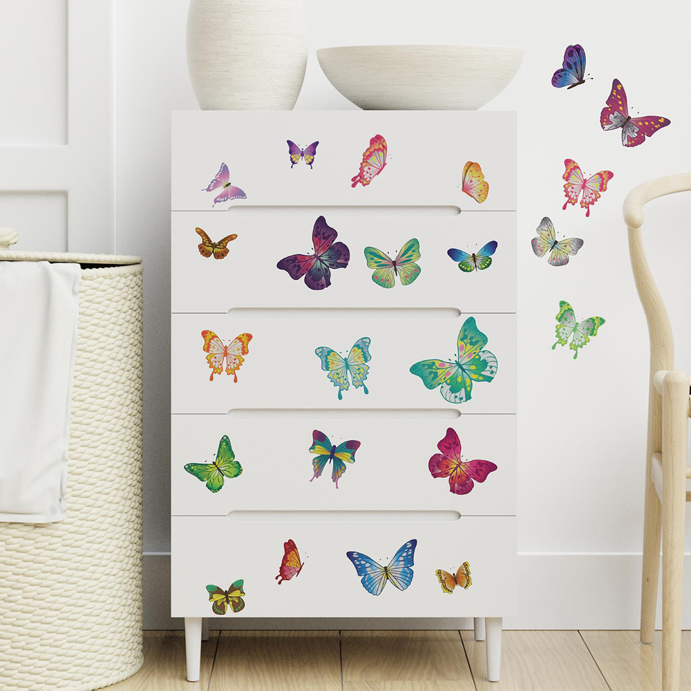 Walplus Kids Colourful Butterflies Self Adhesive Wall Stickers Image 5