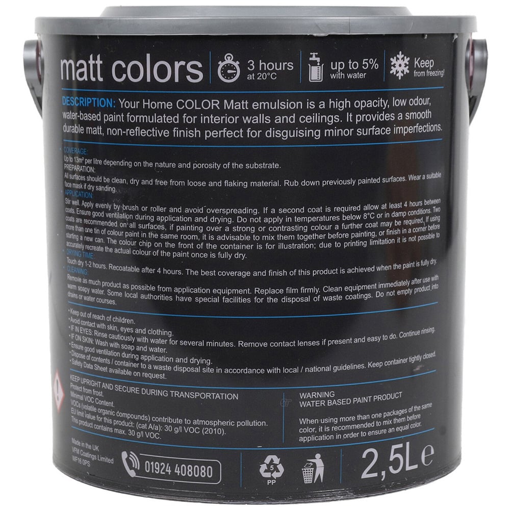 Your Home Walls & Ceilings Pretty Pink Matt Emulsion Paint 2.5L Image 4
