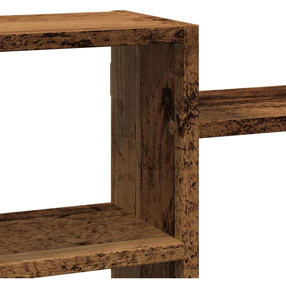 vidaXL 8 Shelf Old Wood Floating Wall Shelf Image 6