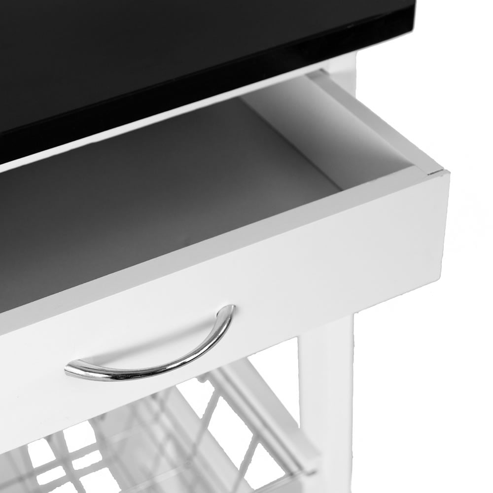 Chef Vida 4 Tier Wooden White Kitchen Trolley Image 5