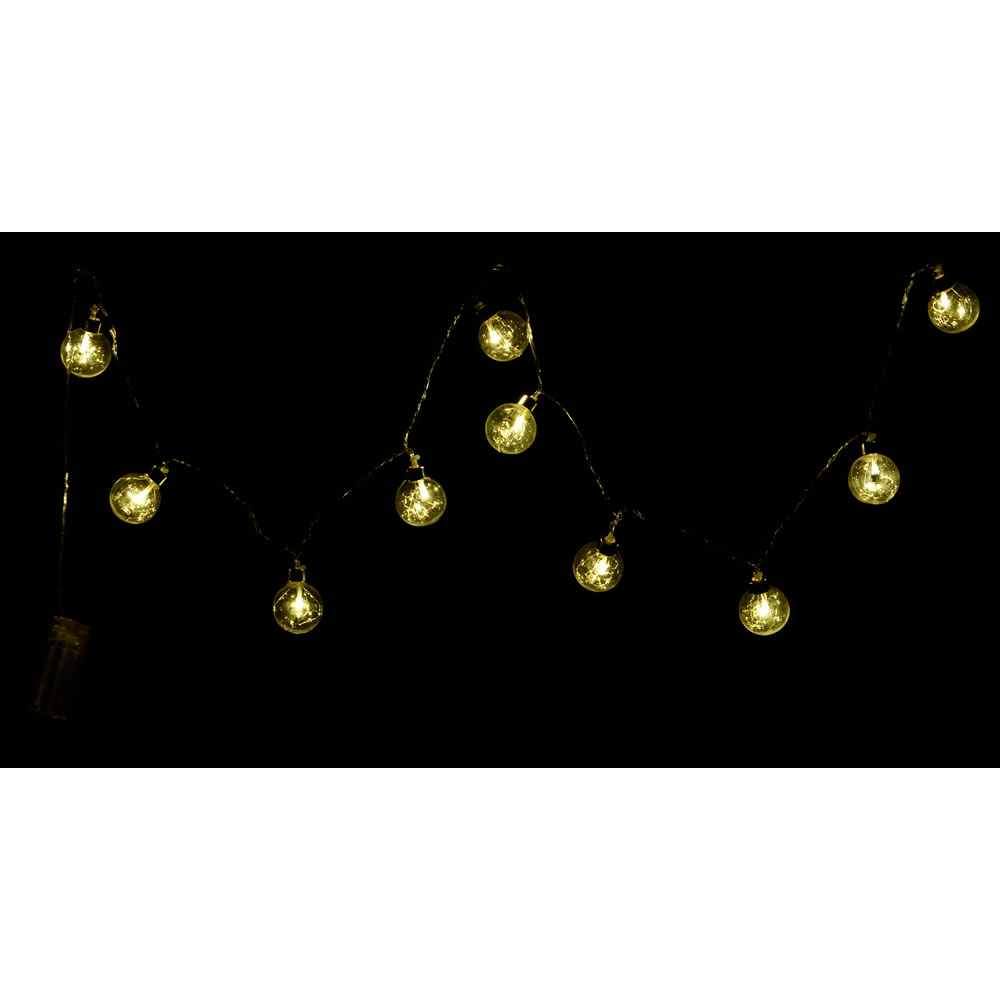 Wilko 10 Battery-Operated Midnight Magic Star and Pearl Christmas Lights on Wire Image 2