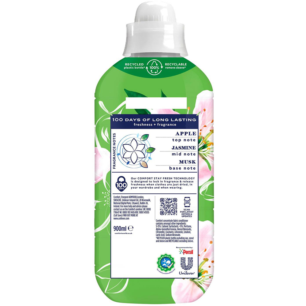 Comfort Creations Apple Blossom Lasting Fragrance Fabric Conditioner 30 Washes 900ml 2 Pack Image 4