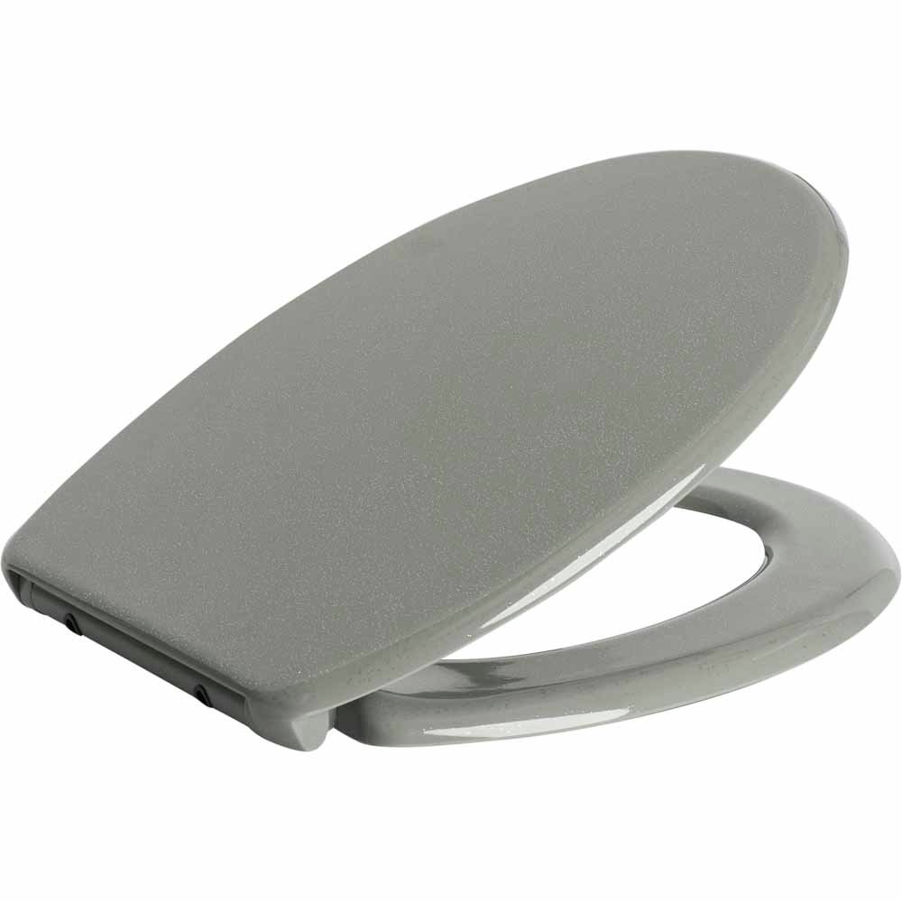 Wilko Grey Glitter Toilet Seat Image 2