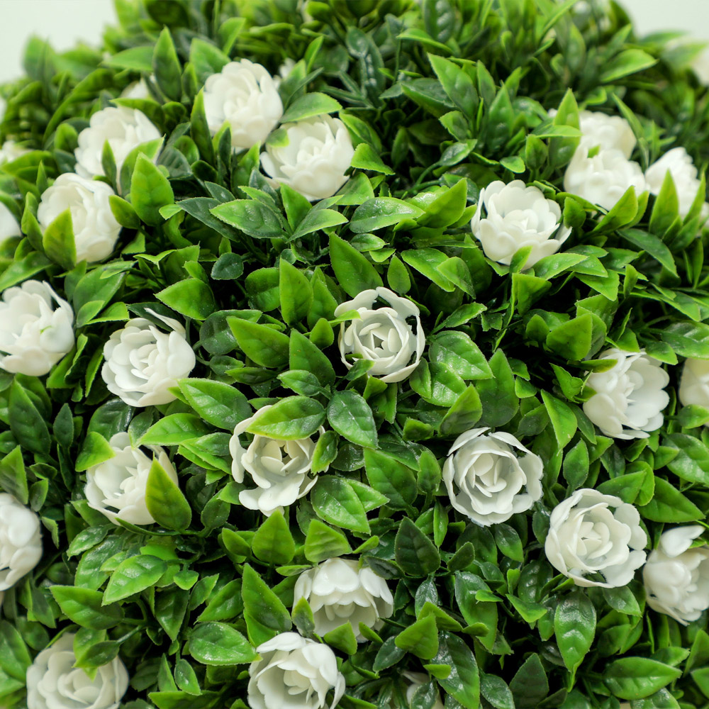 Portland White Rose Flower Artificial Plants in Pot 60cm 2 Pack Image 3