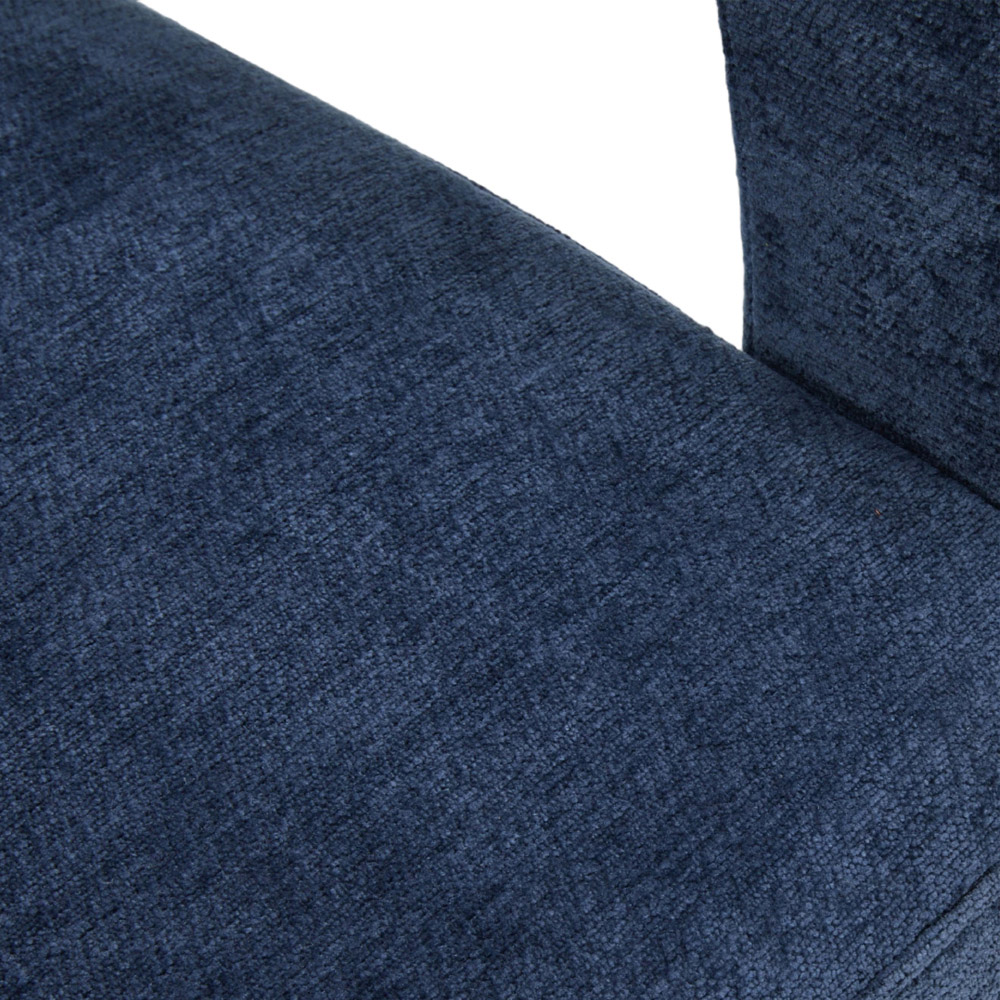 Living and Home Dark Blue Chenille Upholstered Accent Chair with Lumbar Pillow Image 5