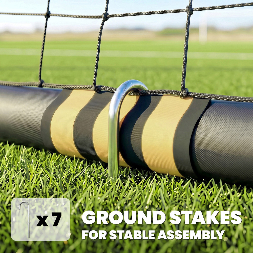 SPORTNOW Yellow and Black Football Goal with EPE Padding 10 x 6.5ft Image 7