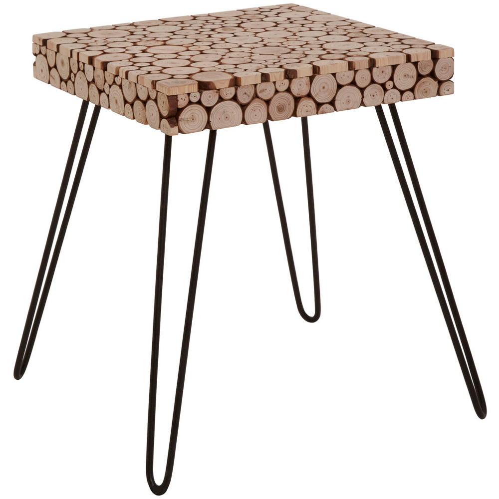 Premier Housewares Wooden Finish Square Side Table with Hairpin Legs Image 4