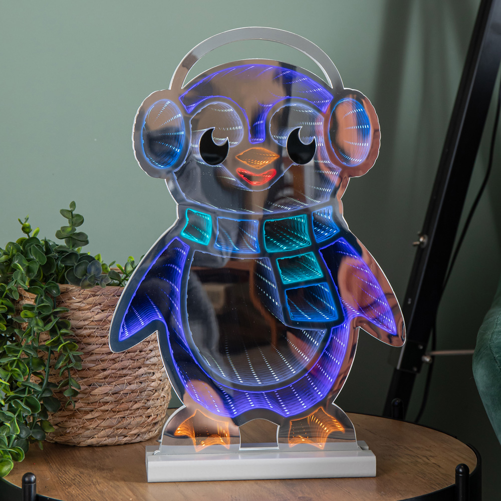 Samuel Alexander Blue and White LED Light Up Penguin Infinity Christmas Decoration 40cm Image 7