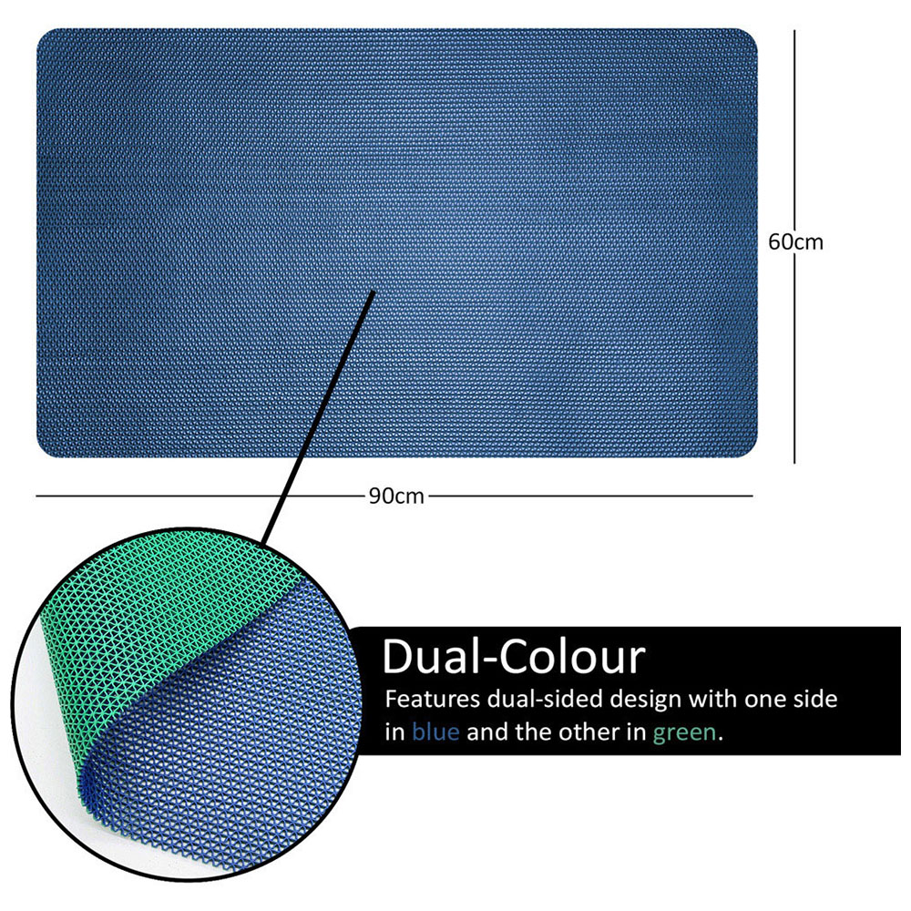 Nicoman Reversible Blue and Green Shower Mat 90 x 60cm Image 4