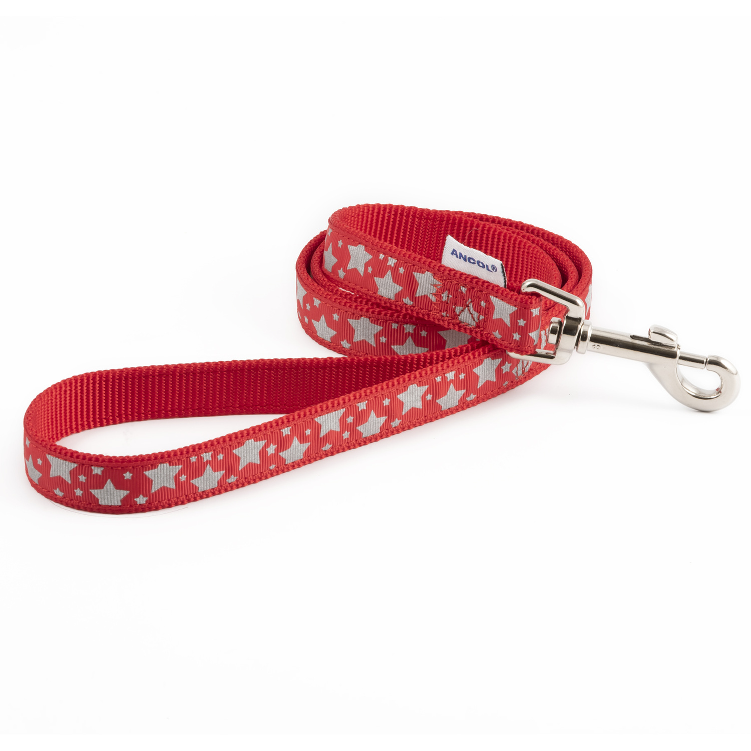 Ancol Reflective Stars Dog Lead 1m - Red Image 2