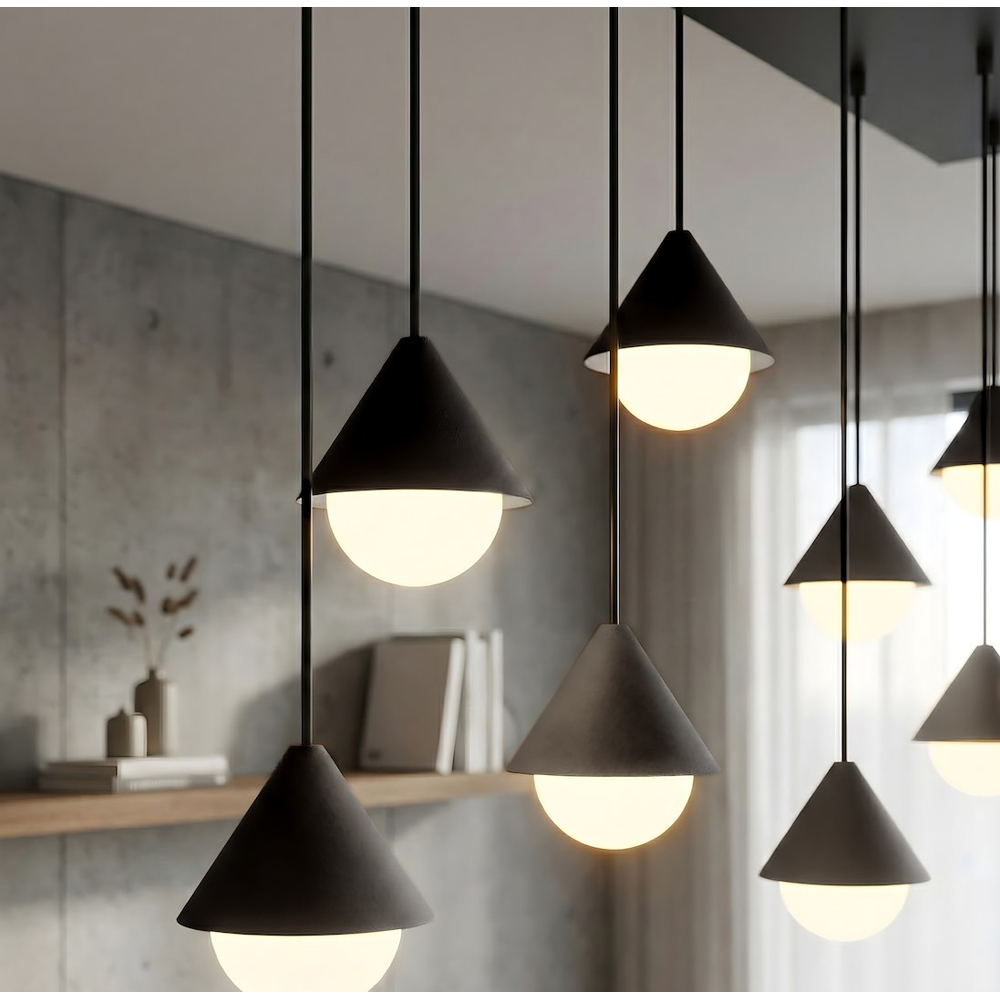 Emibig Giro 9 Light Ring-Shaped Shade Black G9 Ceiling Pendant Light Image 4