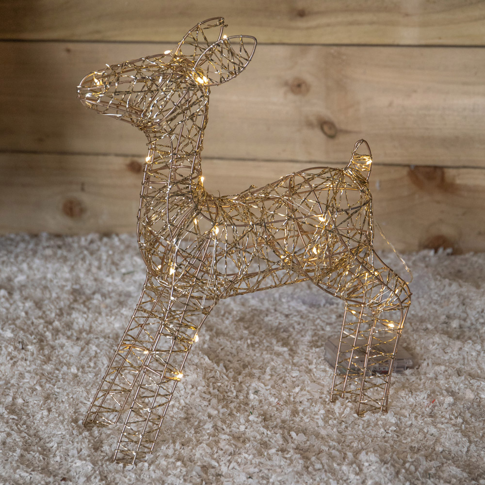 Samuel Alexander Gold Twist LED Light Up Baby Reindeer Christmas Decoration 38cm Image 7