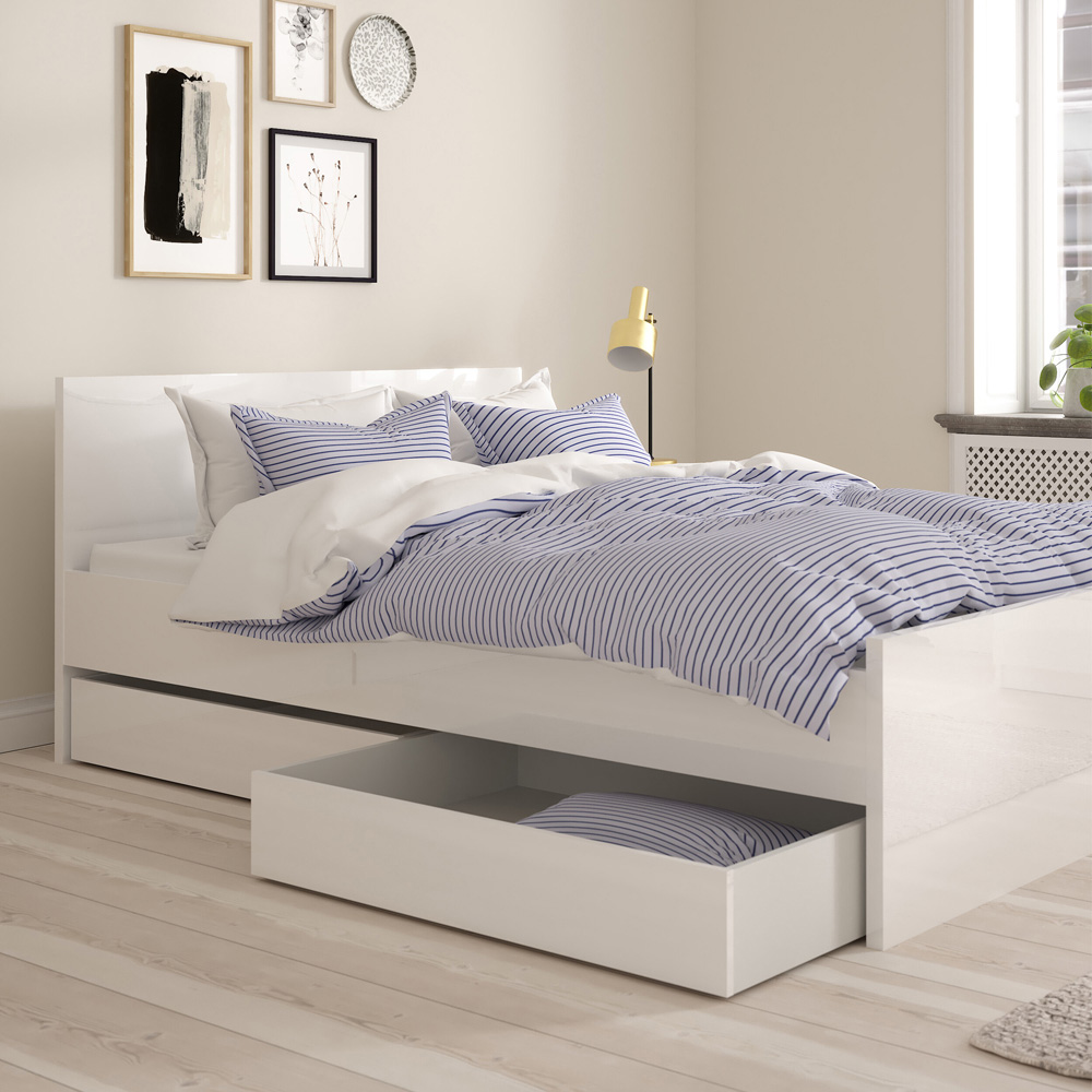 Florence White High Gloss Underbed Drawer Set of 2 Image 6