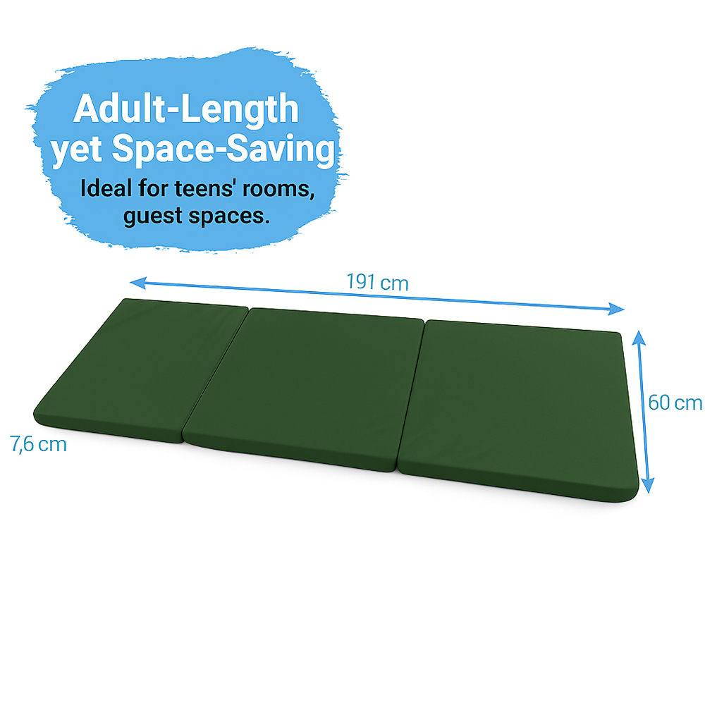 House Of Home Bottle Green Memory Foam Foldable Z Bed Image 4