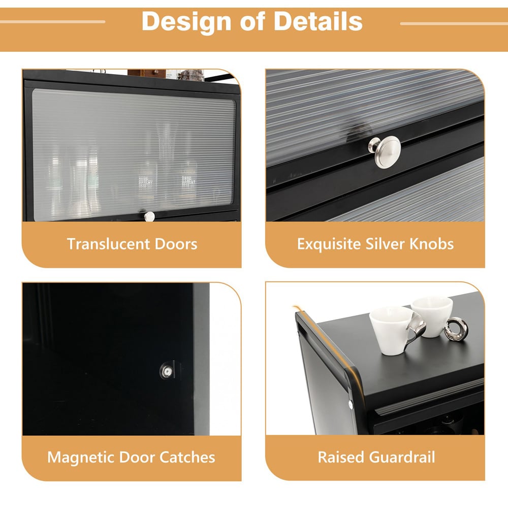 Costway 4 Shelf Black Kitchen Storage Rack Image 8