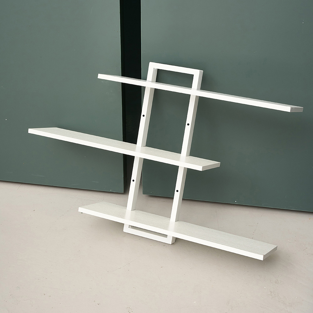 Living and Home3 Shelf White Wall-Mounted Floating Shelf Image 8