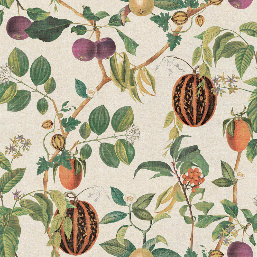 Esselle Home Tropic House Parchment and Green Wallpaper Image 1