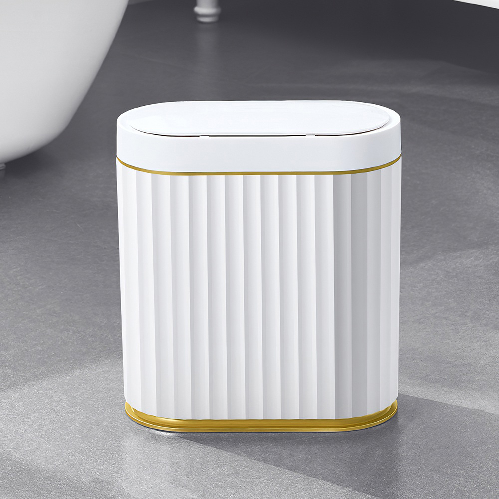 Living and Home White and Gold Smart Sensor Rubbish Bin 7L Image 7