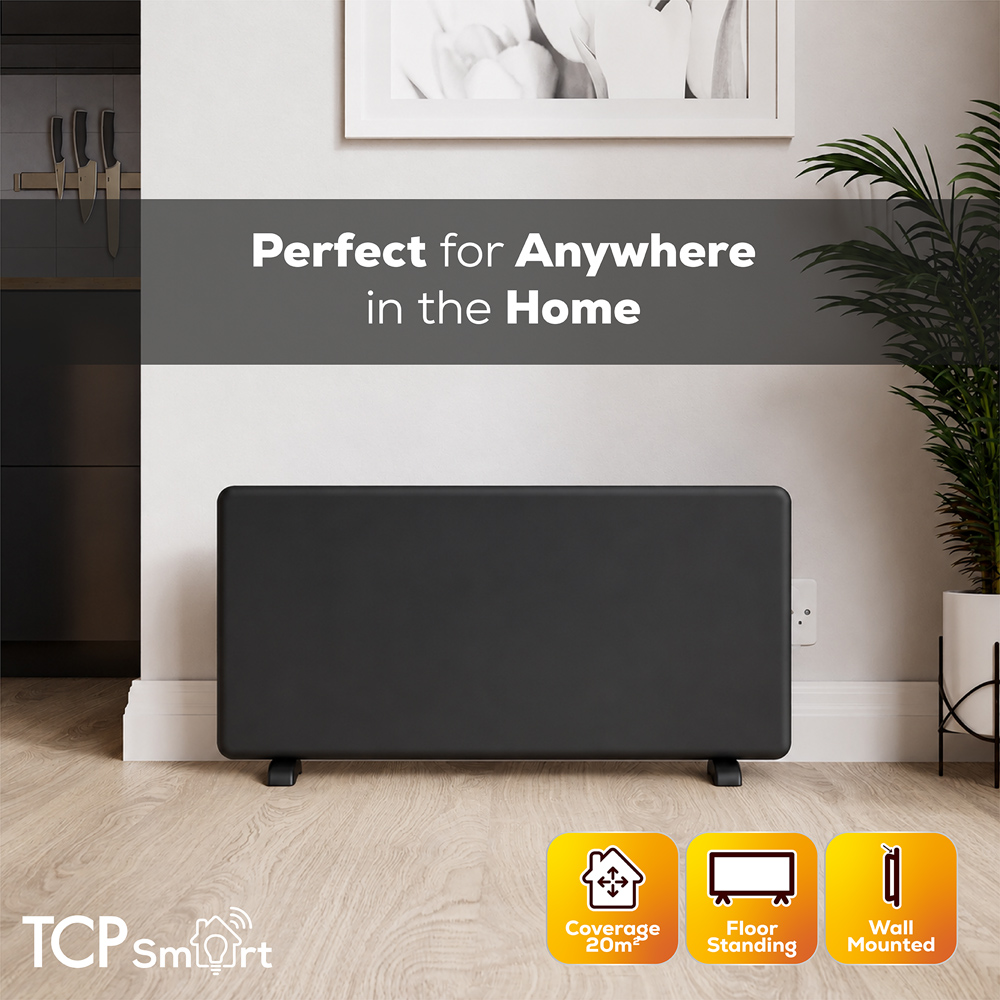TCP Smart Serene Black Energy Monitoring Panel Heater 2000W 815 x 435mm Image 5