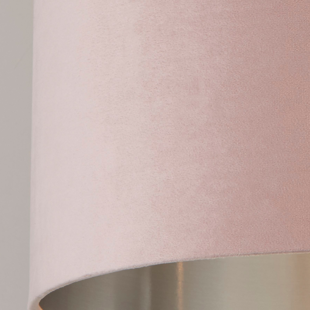 Lighting Collection Pink Silver Inner Velvet Drum Shade 35cm Image 4
