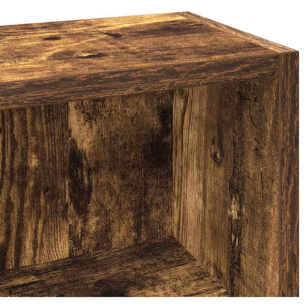 vidaXL 5 Shelf Smoked Oak CD Cabinet Set of 2 Image 8