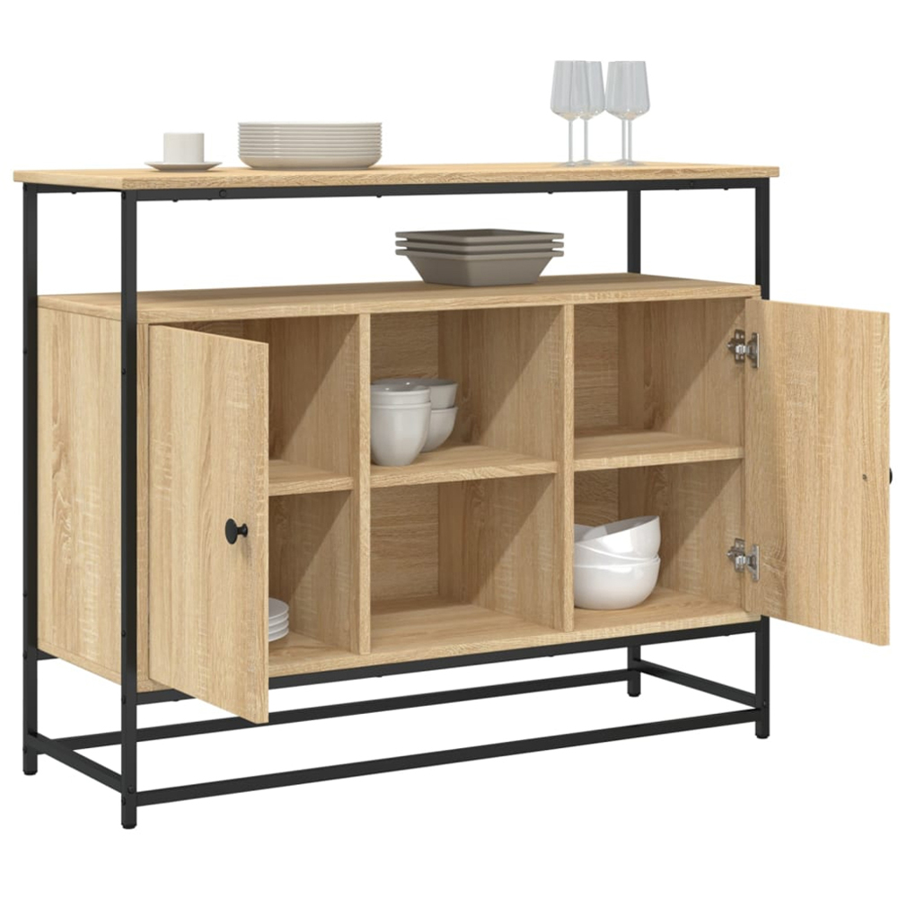 vidaXL 2 Door 3 Shelf Sonoma Oak Sideboard Image 4