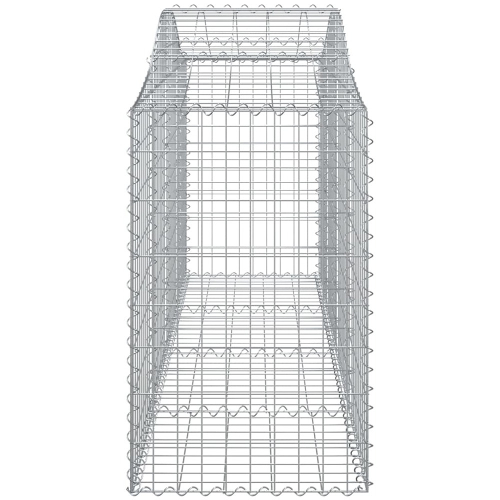 vidaXL Silver Galvanised Iron Arched Gabion Basket 200 x 50 x 80/100cm 25 Pack Image 3