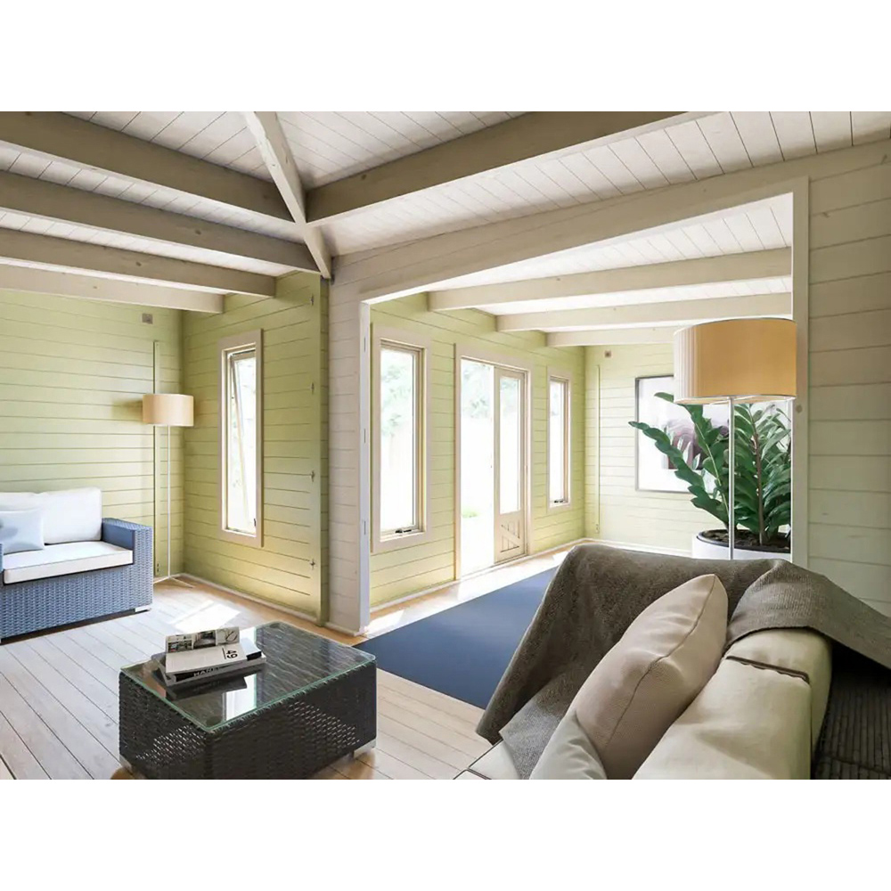 Dunster House HellWolf 26 x 16ft Brown L-Shaped Double Glazed Pent Garden Log Cabin Image 4