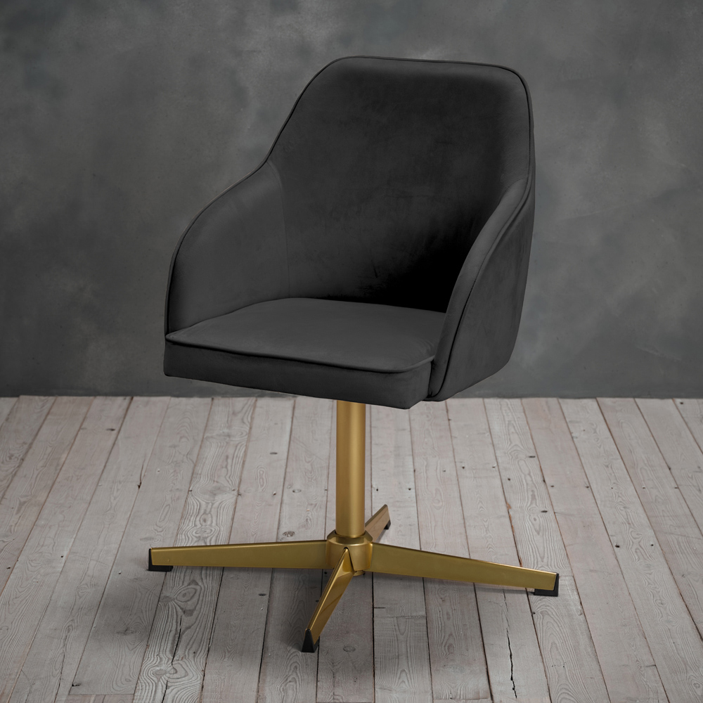 Felix Black Velvet Office Chair Image 1