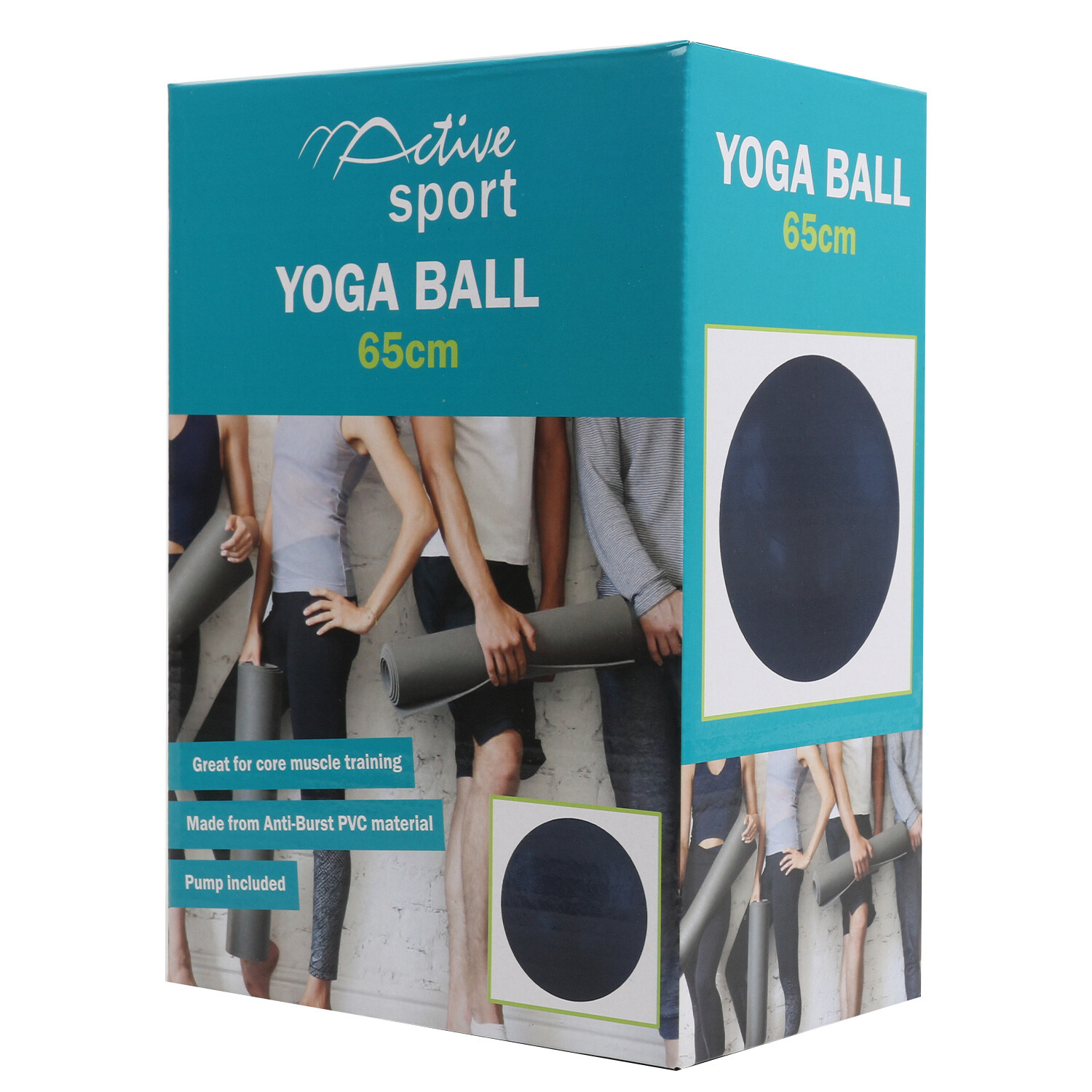 Active Sport 65cm Yoga Ball - Blue Image 4