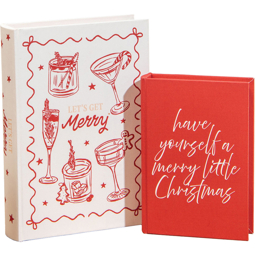 Set of 2 Festive Cocktails Book Boxes Image 1