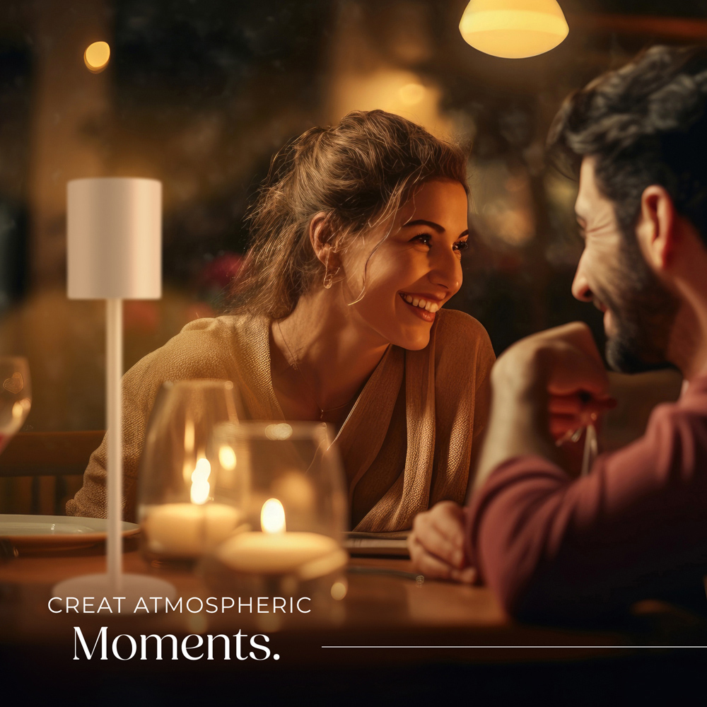 tectake Corly White Rechargeable Dimmable Table Lamp Image 2