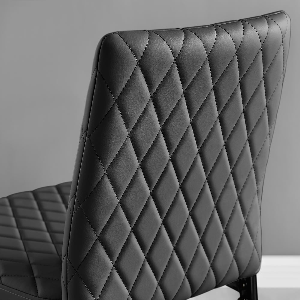 Furniturebox Valera Black Faux Leather Bar Stool Set of 2 Image 4