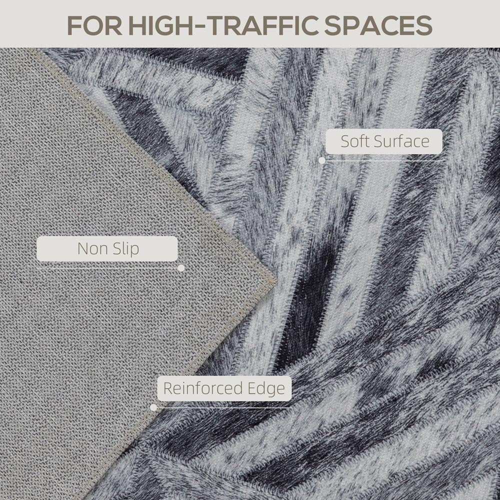 HOMCOM Triangle Pattern Chenille Non-Slip Rug 230 x 160cm Image 8