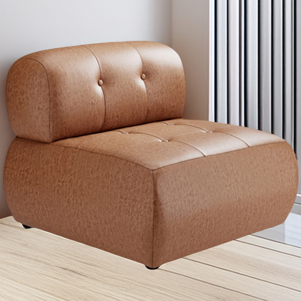 Reese Tan Faux Leather Accent Chair Image 1