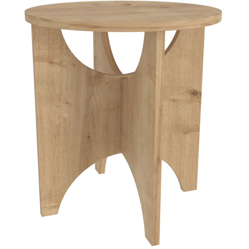 Decorotika Merit Sapphire Oak Round Side End Table Image 2