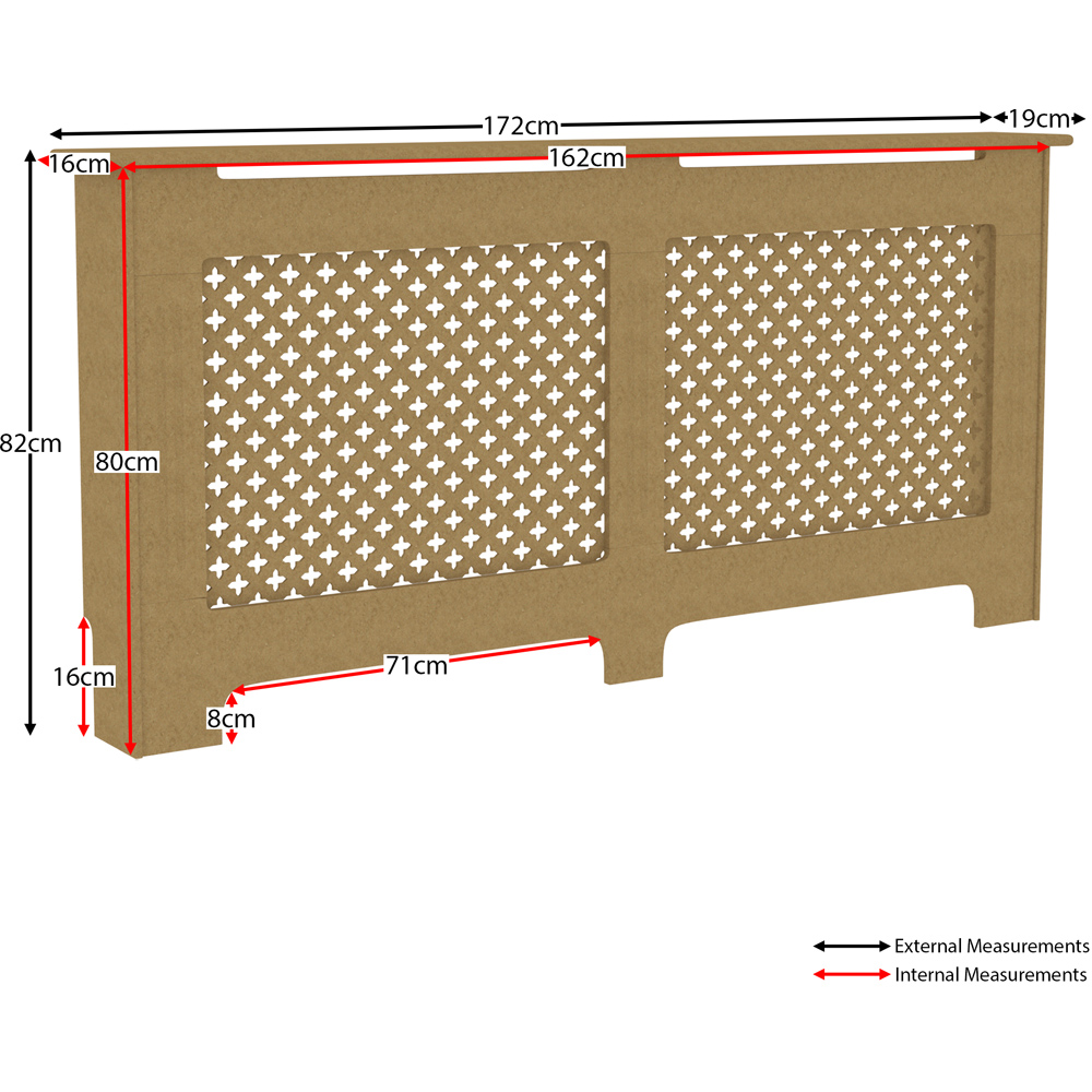 Vida Designs Oxford Unfinished Radiator Cover XL Image 6