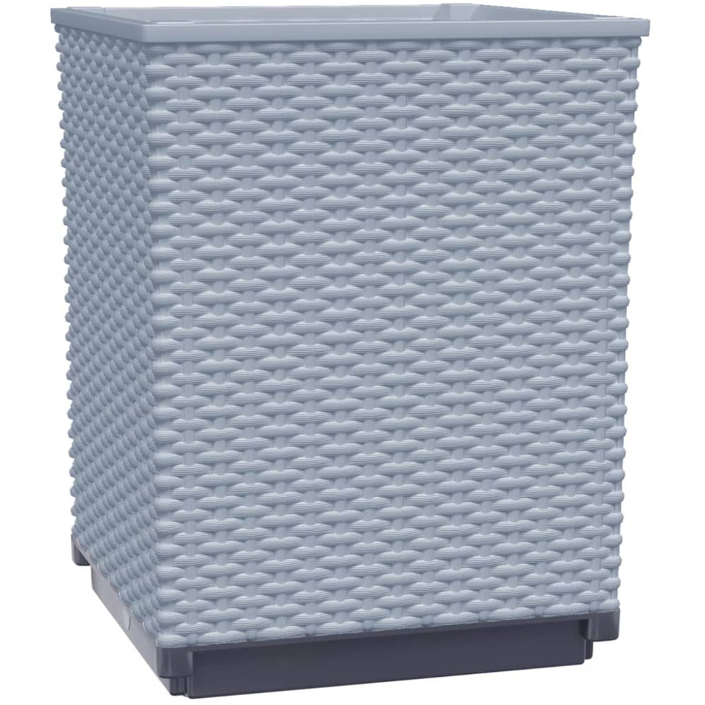 vidaXL Grey Polypropylene Rectangular Outdoor Planter Box 30 x 30 x 37cm Image 1