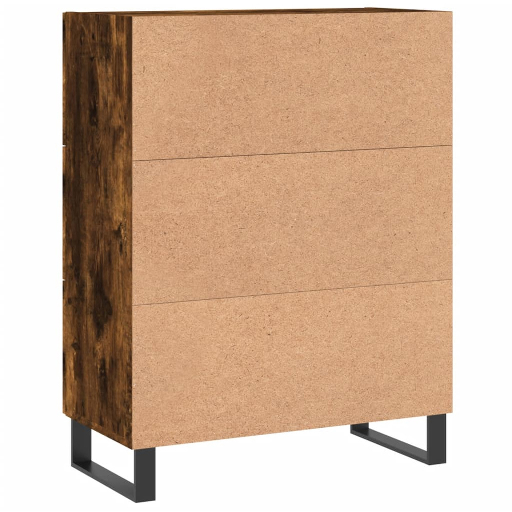 vidaXL Single Door 3 Drawer Smoked Oak Sideboard Image 8
