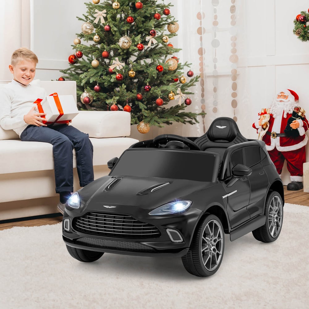 Costway Kids Black Licensed Aston Martin Ride On Car with Horn and Taillight 12V Image 2