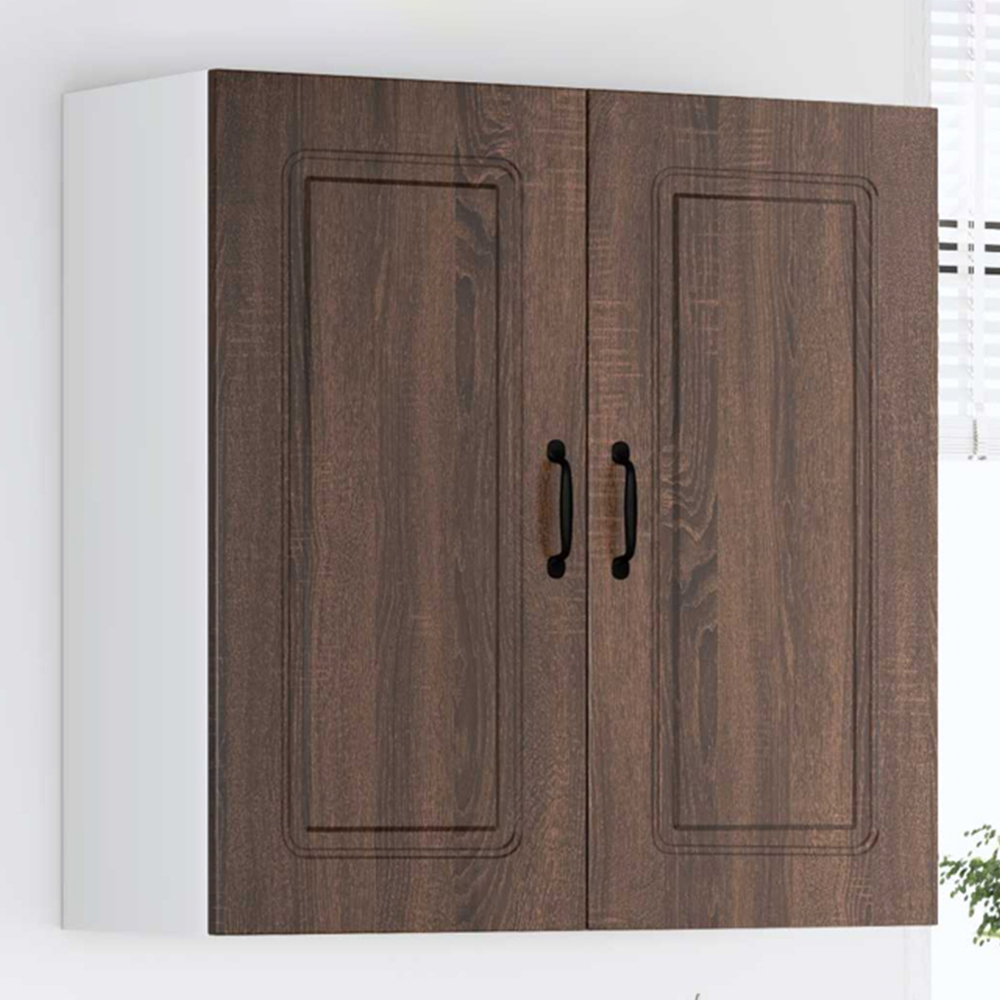 vidaXL 2 Door Brown Oak Kitchen Wall Cabinet Image 1