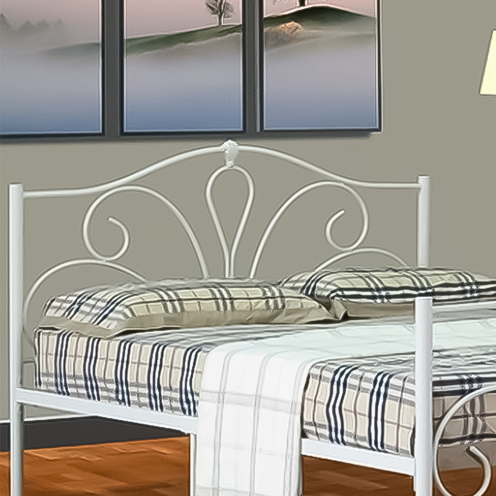 Brooklyn Small Double Ivory Metal Bed Frame Image 2